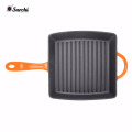 Indoor enamel grill pan with two handle